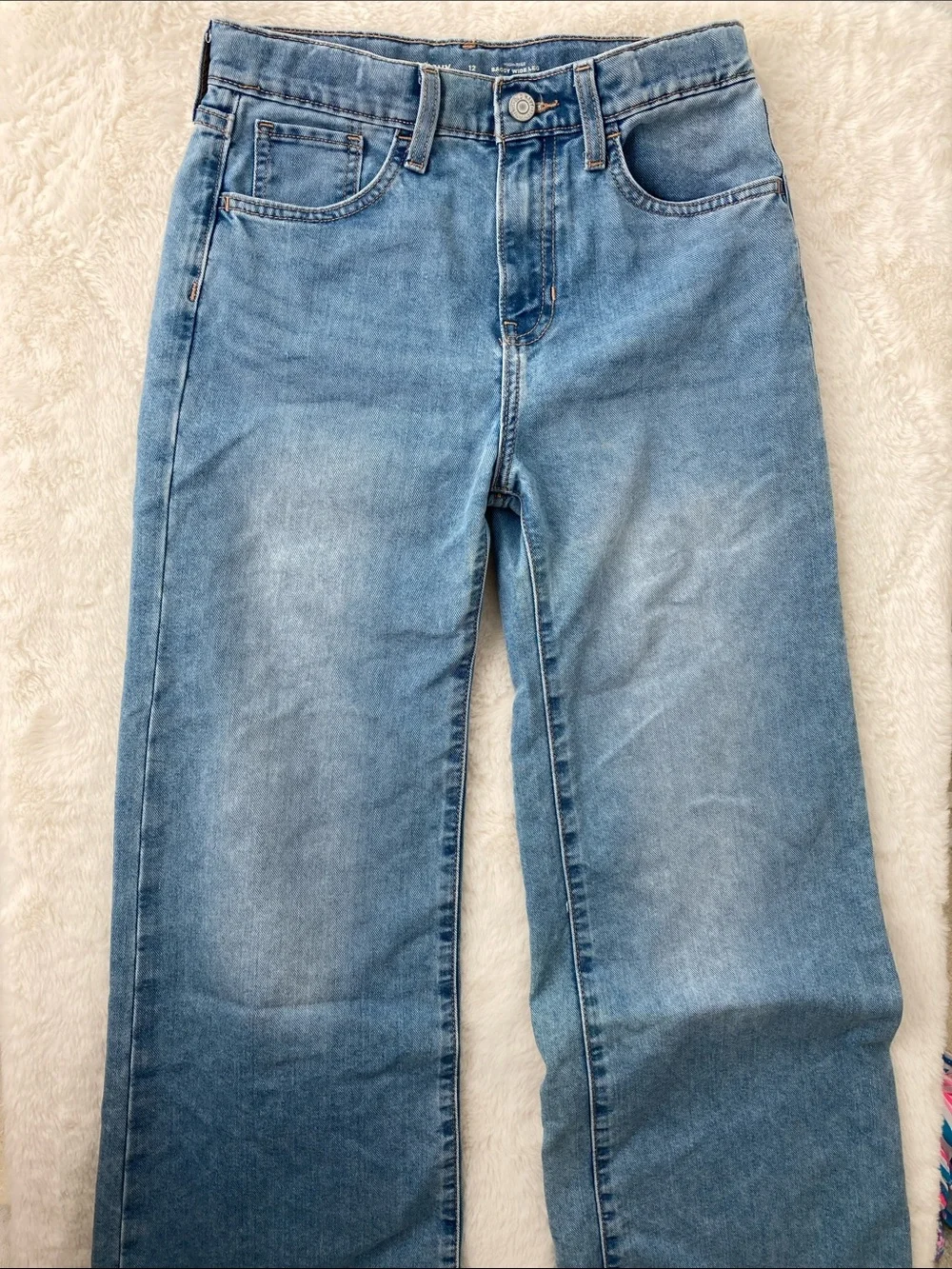 SALE! 50% Off Old Navy Kids Blue high rise Baggy wide leg jeans Size 12
